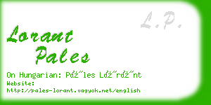 lorant pales business card